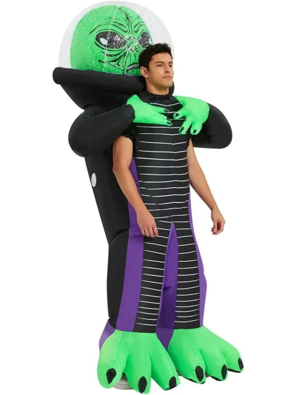 Funny Inflatable Alien Neck Costume for Adults - Blow-Up Halloween Outfit